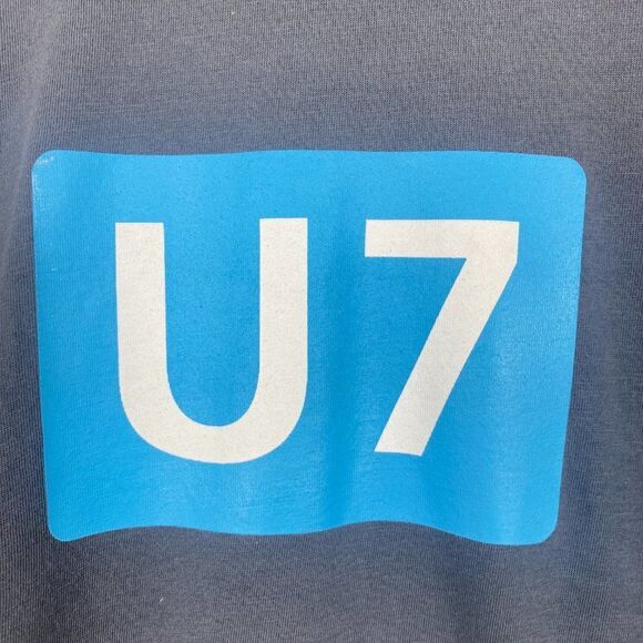 MEN'S GREY Berlin U Bahn U7 Patch Crew Neck Short Sleeve T Shirt US S - Picture 6 of 12